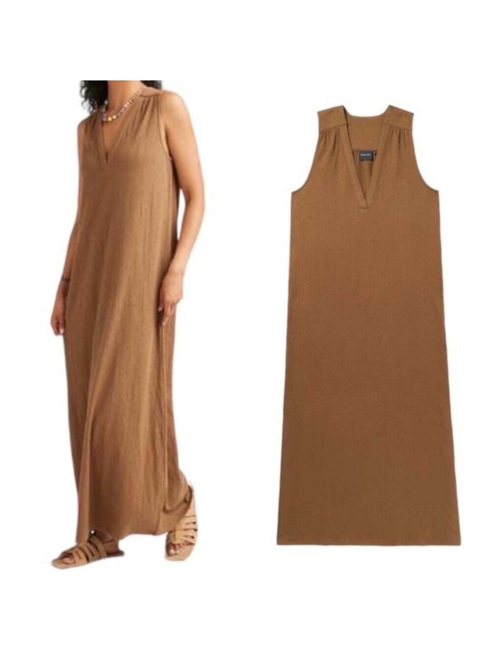 Richer Poorer Dress Womens Medium Brown Cloudweave Vacation Morning Roast Tank
